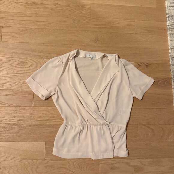 Aritzia Babaton Sherman Short Sleeved Blouse Cream Size XS - Picture 3 of 5